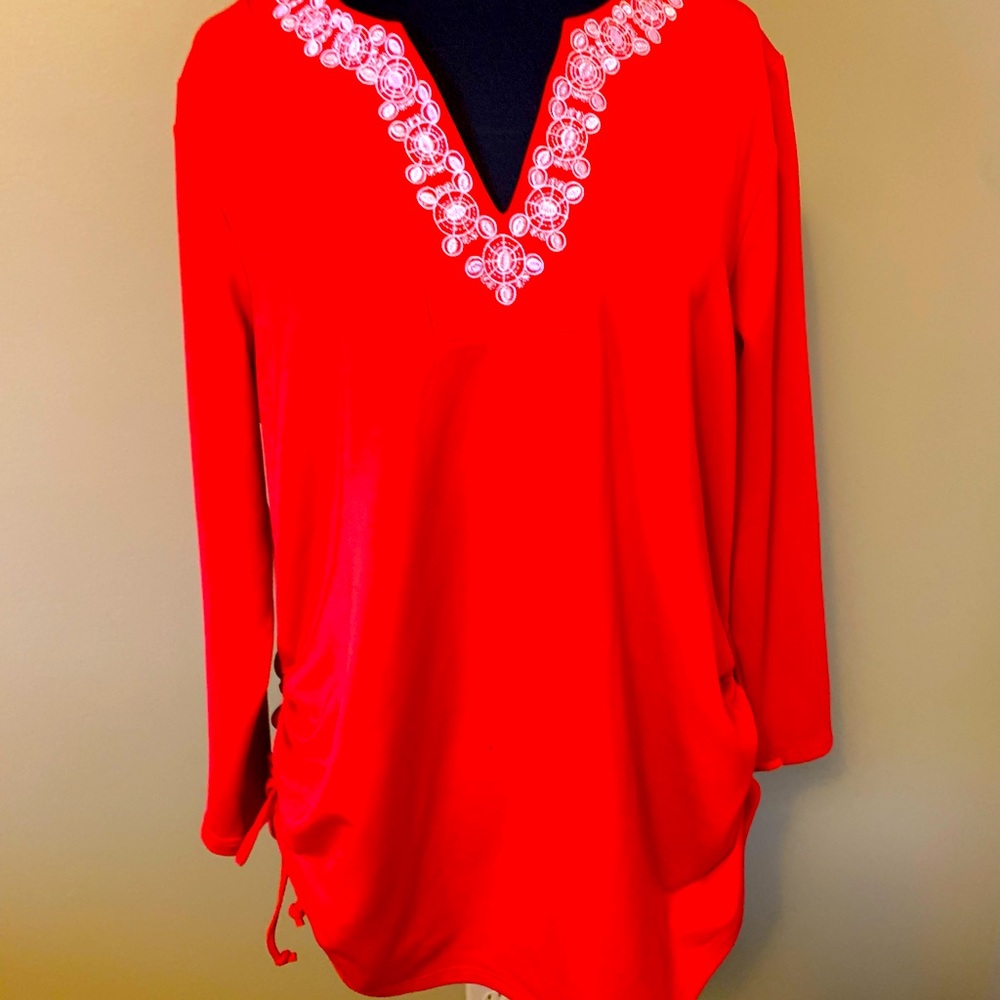 Beautiful adjustable length red tunic